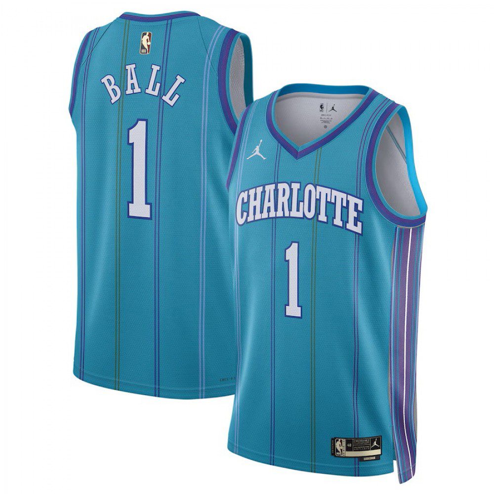 Youth Jordan LaMelo Ball Teal Charlotte Hornets Swingman Jersey - Classic Edition-Pro Kit Vault | Brand New 26/27 Sports Jerseys